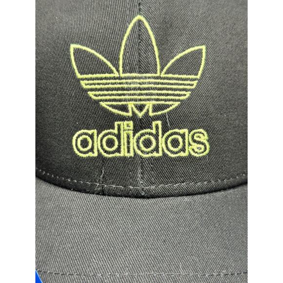 Adidas Originals Men's Trefoil Structured Precurve Snapback Black/FROZEN YELLOW - Picture 2 of 8